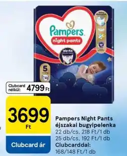 Tesco Pampers Night Pants Éjszakai bugyipelenka ajánlat