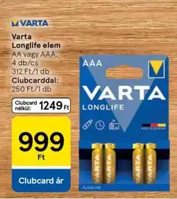 Tesco Varta Longlife elem ajánlat