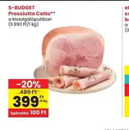 Spar S-BUDGET Prosciutto Cotto ajánlat