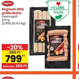 Spar Regnum BBQ grillkolbász ajánlat