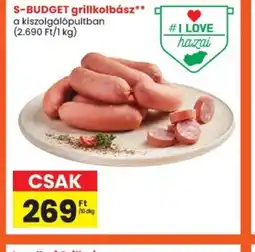 Spar S-BUDGET grillkolbász ajánlat
