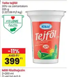 Spar Tolle tejföl ajánlat
