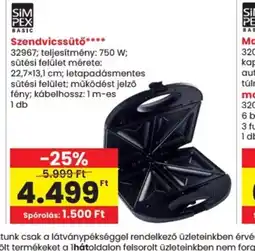 Spar SIMPEX BASIC Szendvicssütő ajánlat
