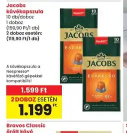 Spar Jacobs kávékapszula ajánlat