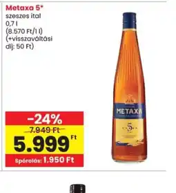Spar Metaxa 5 szeszes ital ajánlat