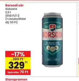 Spar Borsodi sör ajánlat