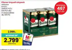 Spar Pilsner Urquell sörpack ajánlat