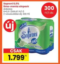 Interspar Soproni 0,0% lime-menta sörpack ajánlat