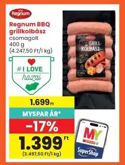 Interspar Regnum BBQ grillkolbász ajánlat