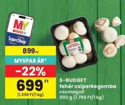 Interspar S-BUDGET fehér csiperkegomba csomagolt ajánlat