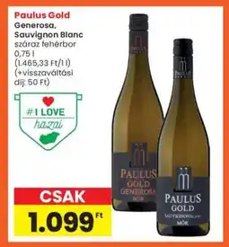 Interspar Paulus Gold Generosa, Sauvignon Blanc ajánlat