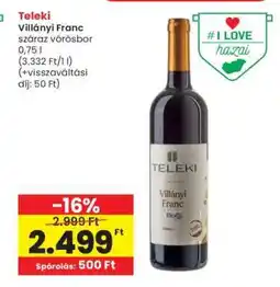 Interspar Teleki Villányi Franc ajánlat