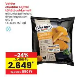 Interspar VALDOR Cheddar sajttal töltött csirkemell ajánlat