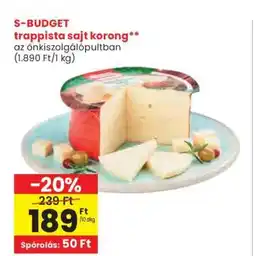 Spar S-BUDGET trappista sajt korong ajánlat