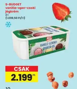 Interspar S-BUDGET vanília-eper-csoki jégkrém ajánlat