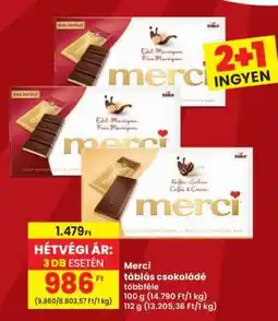 Interspar Merci táblás csokoládé többféle ajánlat
