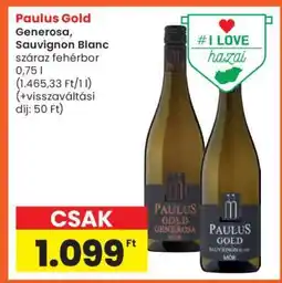 Spar Paulus Gold Generosa, Sauvignon Blanc ajánlat