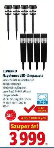 Lidl LIVARNO Napelemes LED-lámpaszett ajánlat