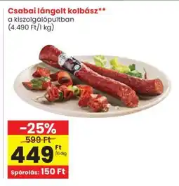 Spar CSABAI Lángolt kolbász ajánlat