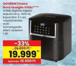 Spar GOURMETmaxx forró levegős fritőz ajánlat
