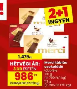Spar MERCI TÁBLÁS CSOKOLÁDÉ ajánlat