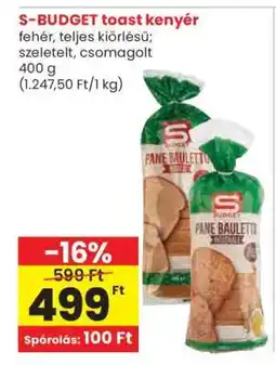 Spar S-BUDGET toast kenyér ajánlat