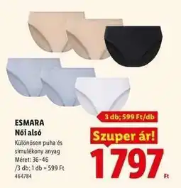 Lidl ESMARA Női alsó ajánlat