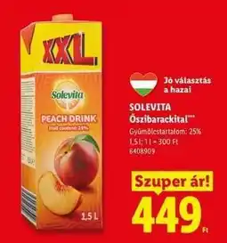 Lidl Solevita Őszibarackital ajánlat