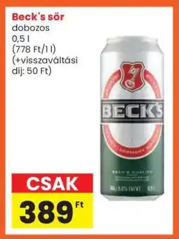 Spar Beck's sör ajánlat