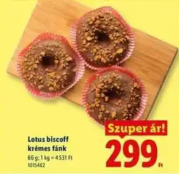 Lidl Lotus biscoff krémes fánk ajánlat