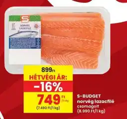 Interspar S-BUDGET norvég lazacfilé csomagolt ajánlat