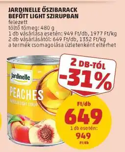 PENNY Jardinelle Őszibarack Befőtt Light Szirupban ajánlat