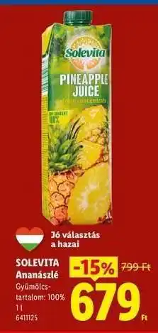 Lidl SOLEVITA Ananászlé ajánlat