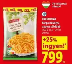 Lidl FRESHONA Sárga hüvelyű vágott zöldbab ajánlat