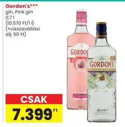 Spar Gordon's gin, Pink gin ajánlat