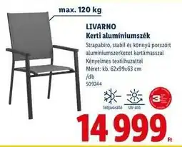 Lidl LIVARNO Kerti alumíniumszék ajánlat