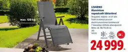 Lidl LIVARNO Alumínium napozószék lábtartóval ajánlat