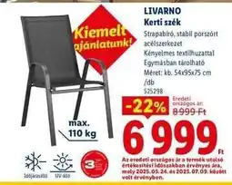 Lidl LIVARNO Kerti szék ajánlat