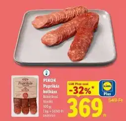 Lidl PIKOK Paprikás kolbász ajánlat