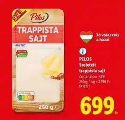 Lidl PILOS Szeletelt trappista sajt ajánlat