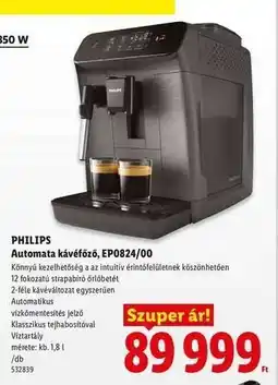 Lidl PHILIPS Automata kávéfőző, EP0824/00 ajánlat