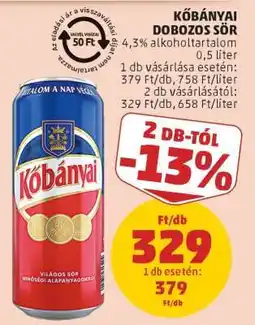 PENNY Kőbányai Dobozos Sör ajánlat