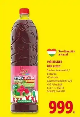 Lidl Pölöskei XXL szörp ajánlat