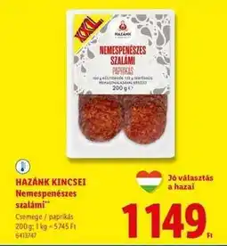 Lidl HAZÁNK KINCSEI Nemespenészes szalámi ajánlat