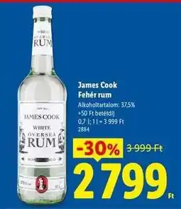 Lidl JAMES COOK Fehér rum ajánlat