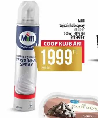 Coop Milli tejszínhab spray ajánlat