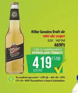 Coop Miller Genuine Draft sör ajánlat