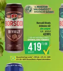 Coop BORSODI Bivaly dobozos sör ajánlat