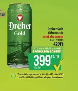Coop Dreher Gold dobozos sör ajánlat