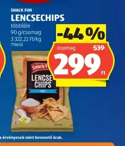ALDI SNACK FUN LENCSECHIPS ajánlat